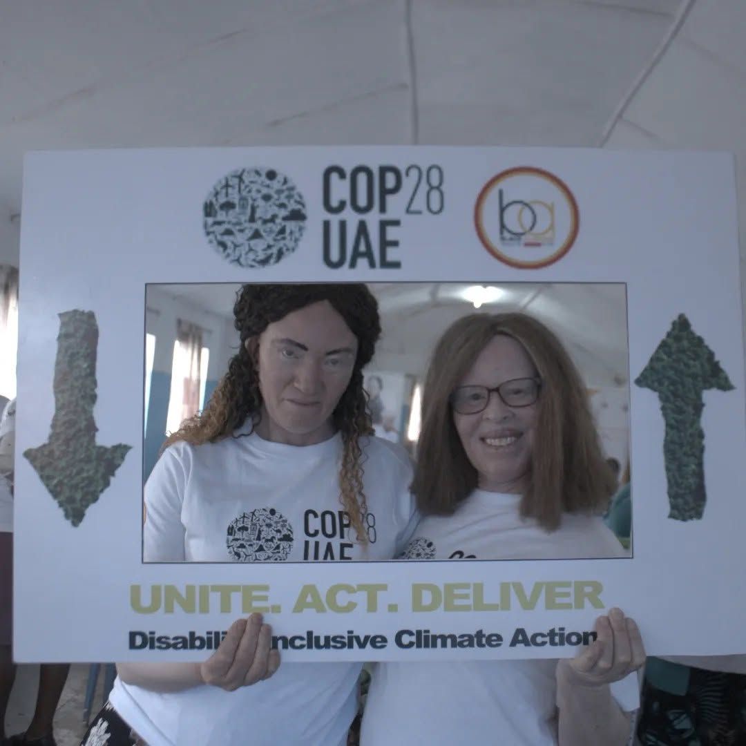 Community members at a climate and health session run by Black Albinism.