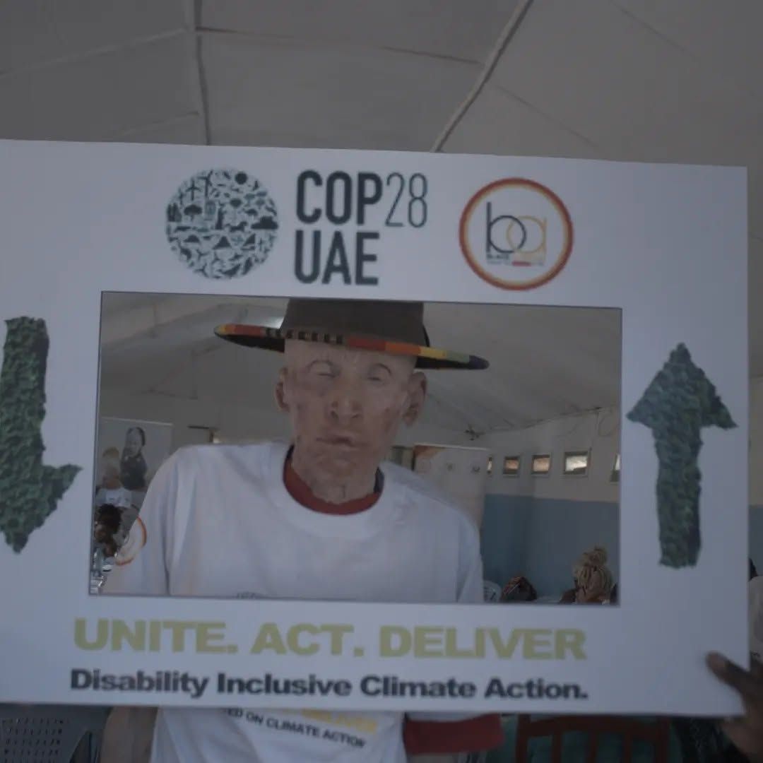 Community members at a climate and health session run by Black Albinism.